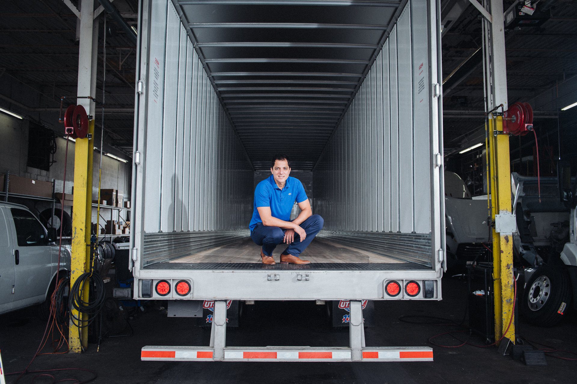 Nick Sinanovic in a Vega Transport Truck